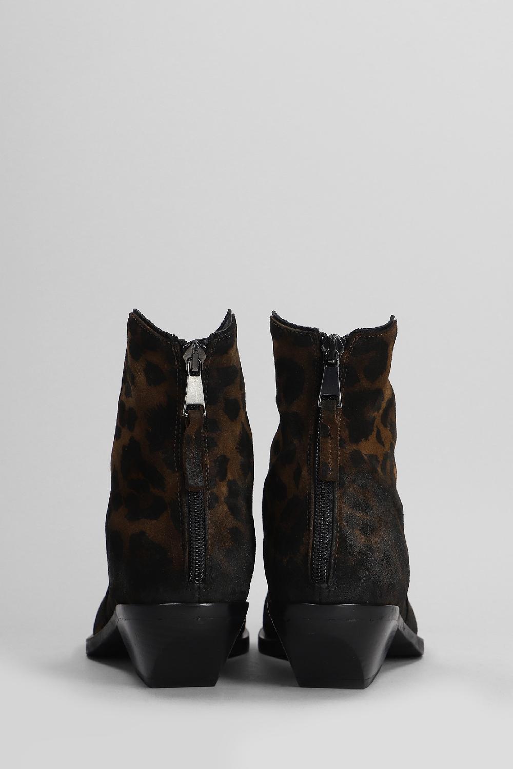 Deliberti Elena Iachi Tronchetti Texani In Camoscio Animalier Cod. 403381 - Deliberti The Luxury Shopping