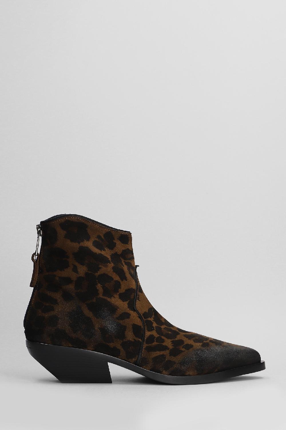 Deliberti Elena Iachi Tronchetti texani in camoscio animalier cod. 403381 - Deliberti The Luxury Shopping