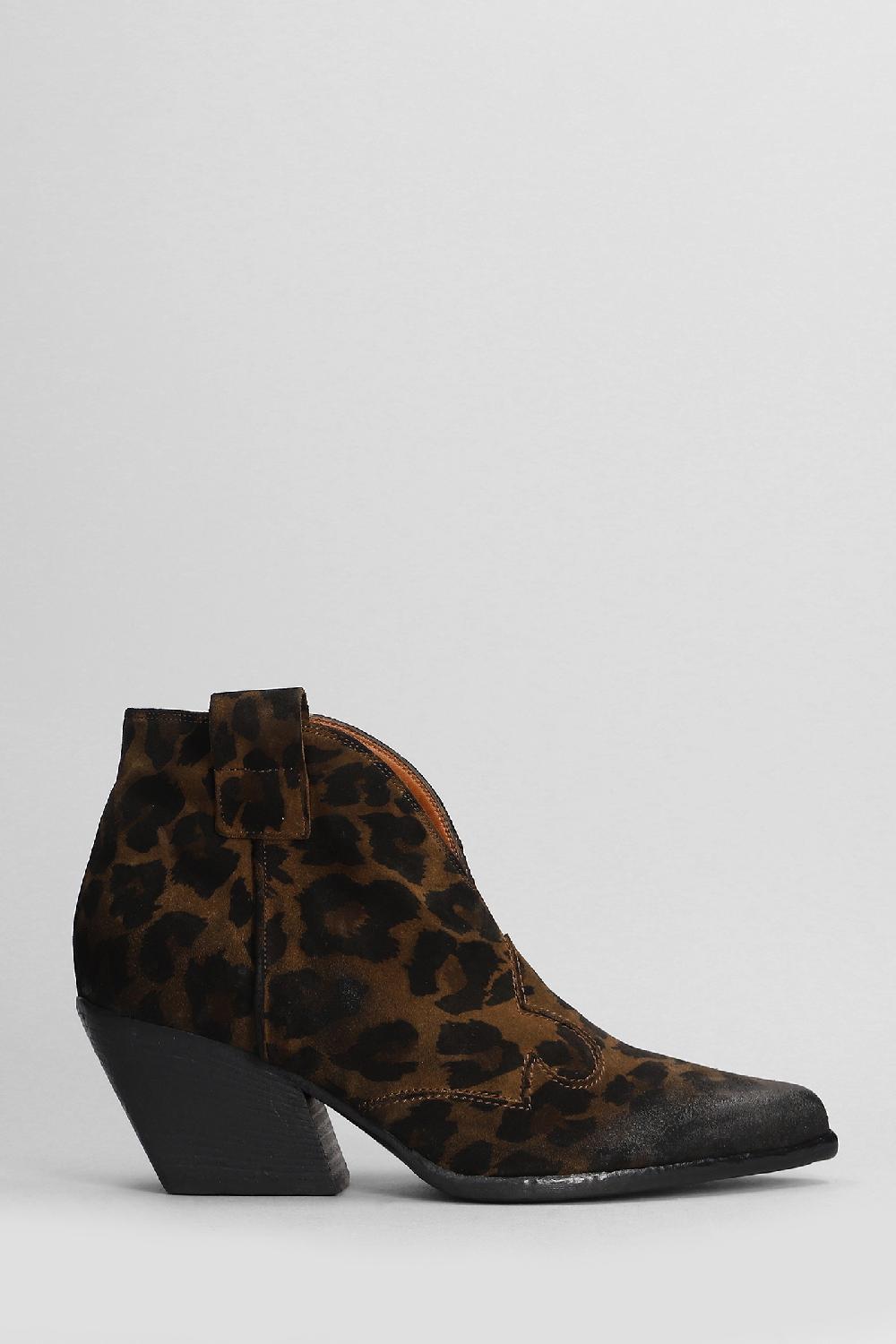 Deliberti Elena Iachi Tronchetti texani in camoscio animalier cod. 403380 - Deliberti The Luxury Shopping