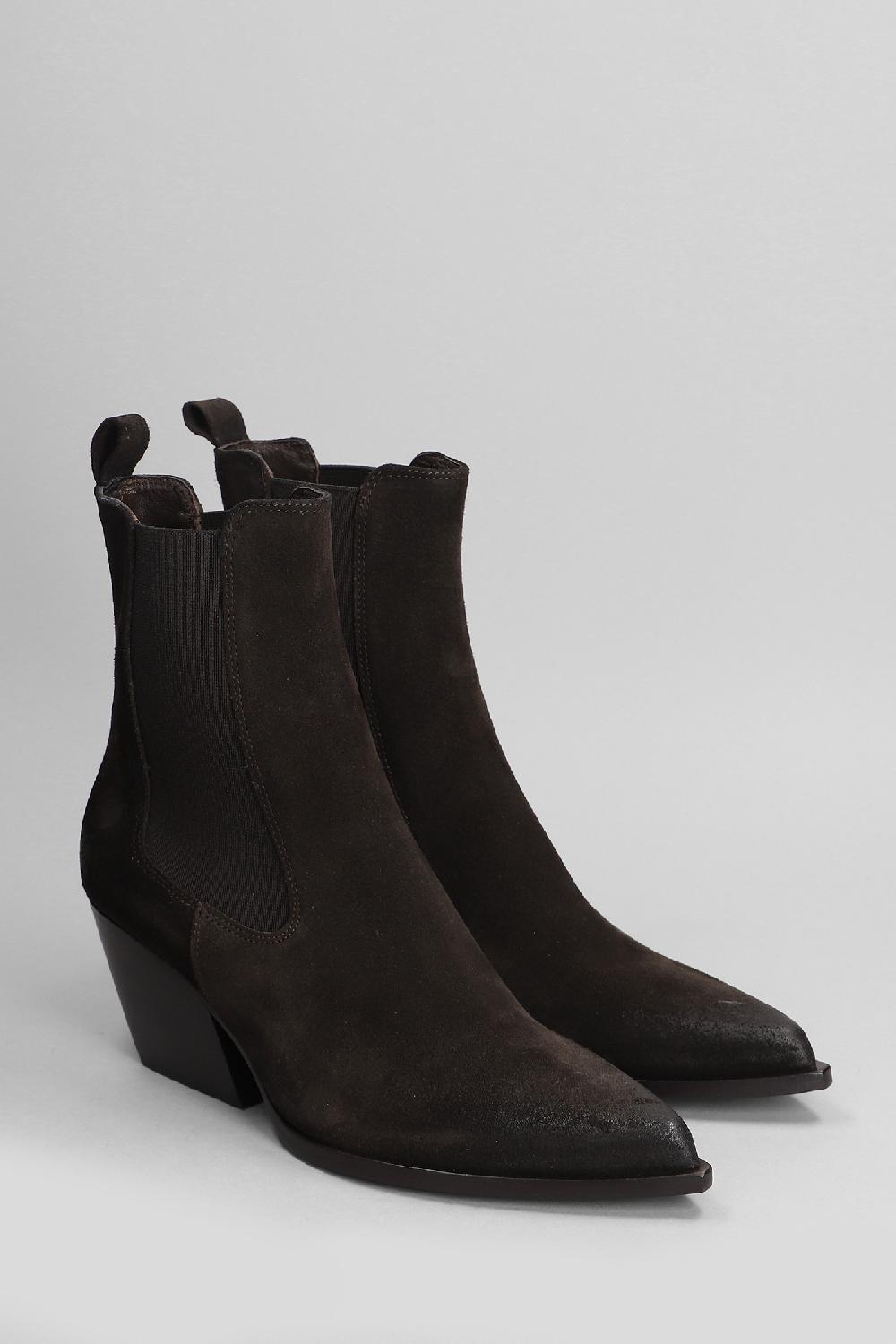 Deliberti Elena Iachi Tronchetti Texani In Camoscio Marrone Cod. 403379 - Deliberti The Luxury Shopping