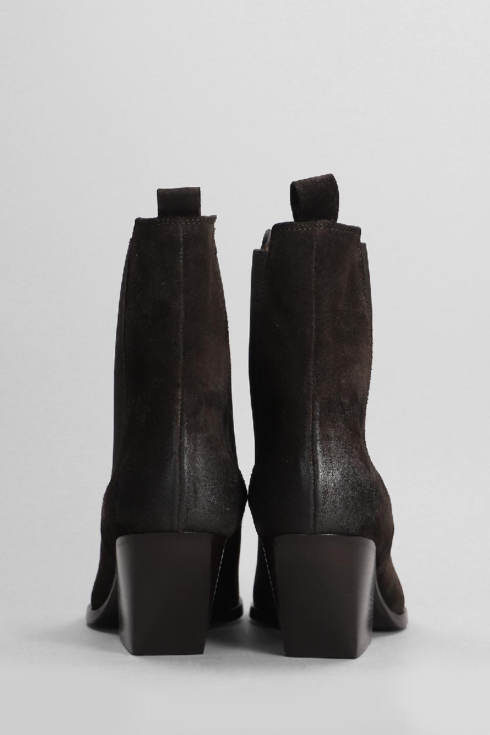Deliberti Elena Iachi Tronchetti Texani In Camoscio Marrone Cod. 403379 - Deliberti The Luxury Shopping