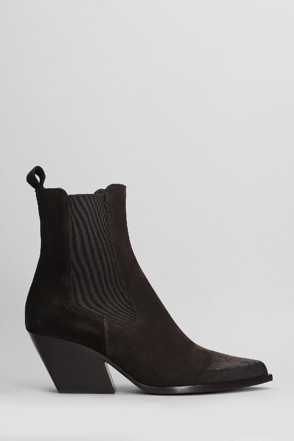 Deliberti Elena Iachi Tronchetti texani in camoscio marrone cod. 403379 - Deliberti The Luxury Shopping