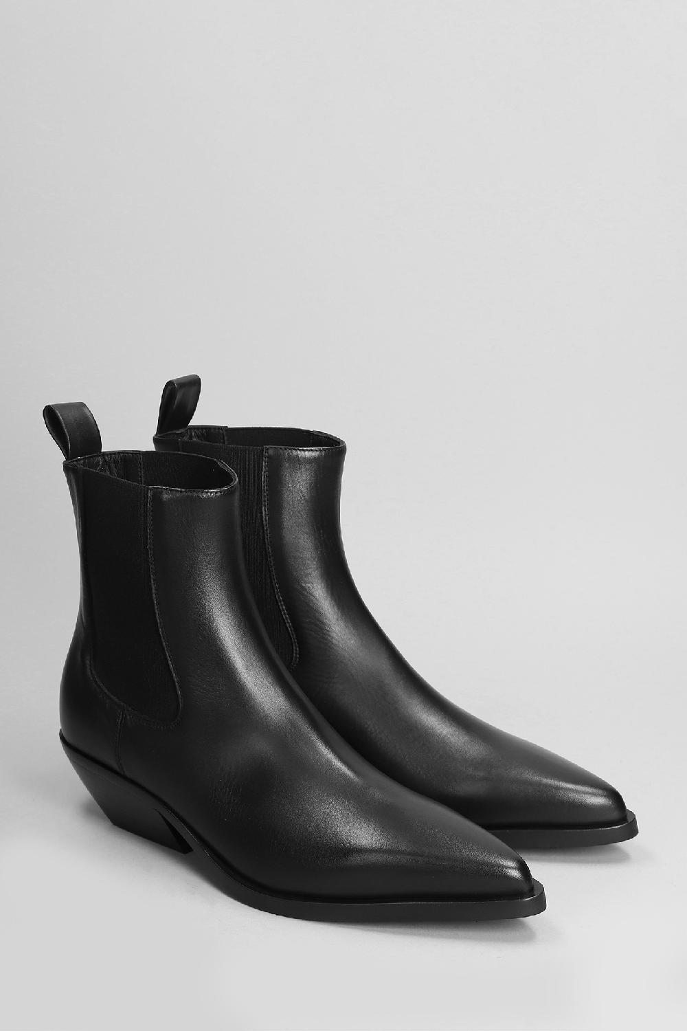 Deliberti Elena Iachi Tronchetti Texani In Pelle Nera Cod. 403382 - Deliberti The Luxury Shopping