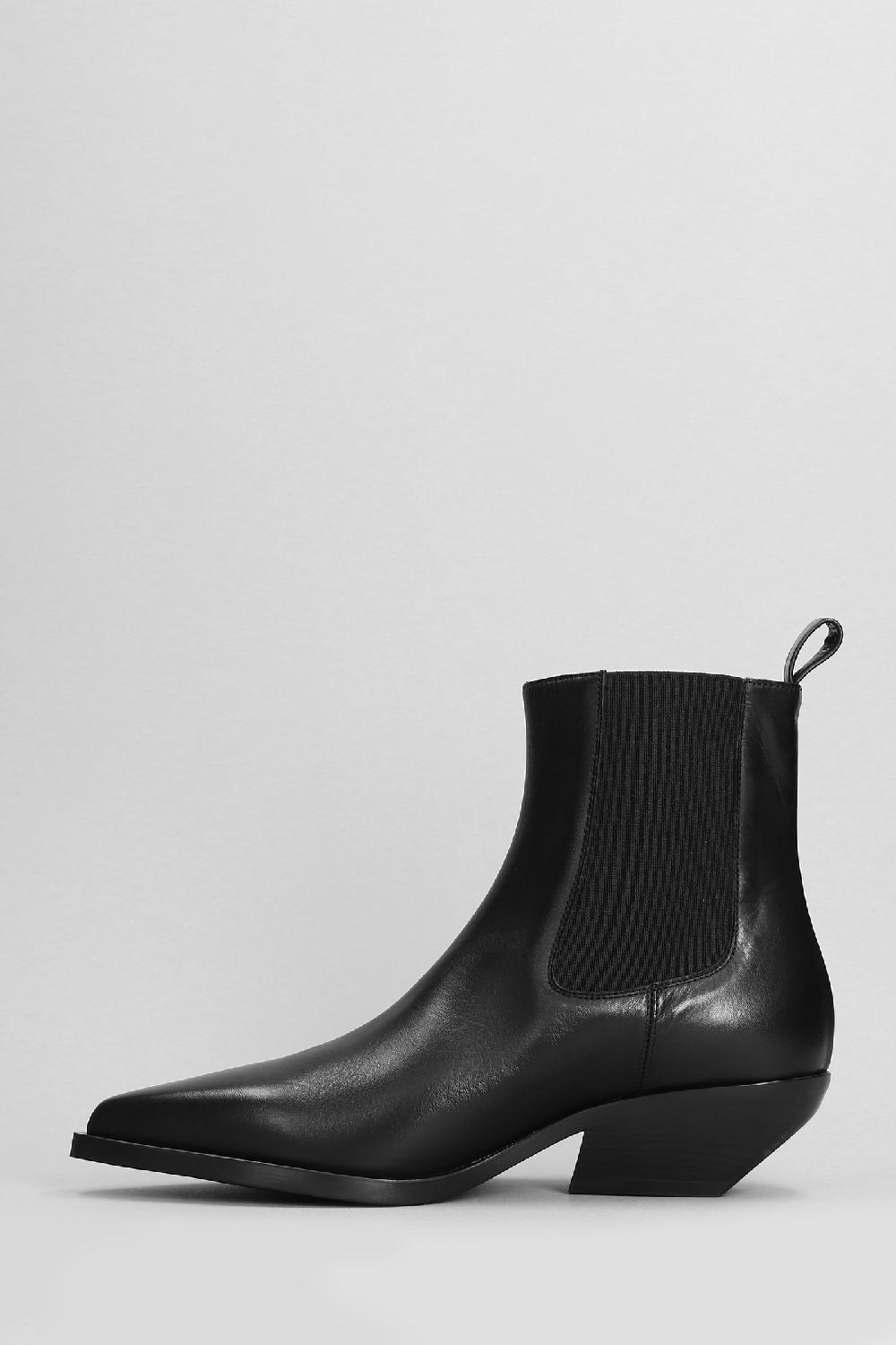 Deliberti Elena Iachi Tronchetti Texani In Pelle Nera Cod. 403382 - Deliberti The Luxury Shopping