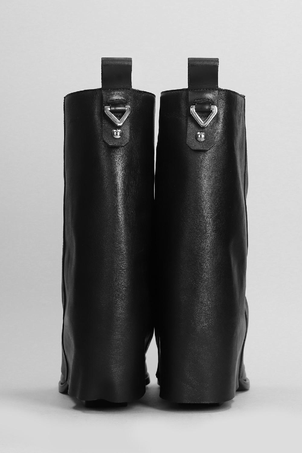 Deliberti Elena Iachi Tronchetti Texani In Pelle Nera Cod. 403384 - Deliberti The Luxury Shopping