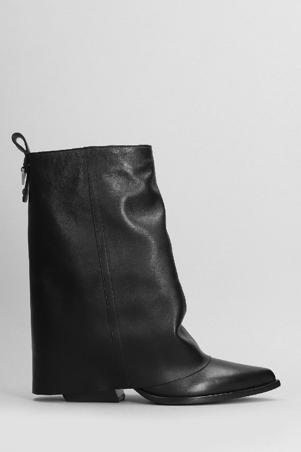 Deliberti Elena Iachi Tronchetti texani in pelle nera cod. 403384 - Deliberti The Luxury Shopping
