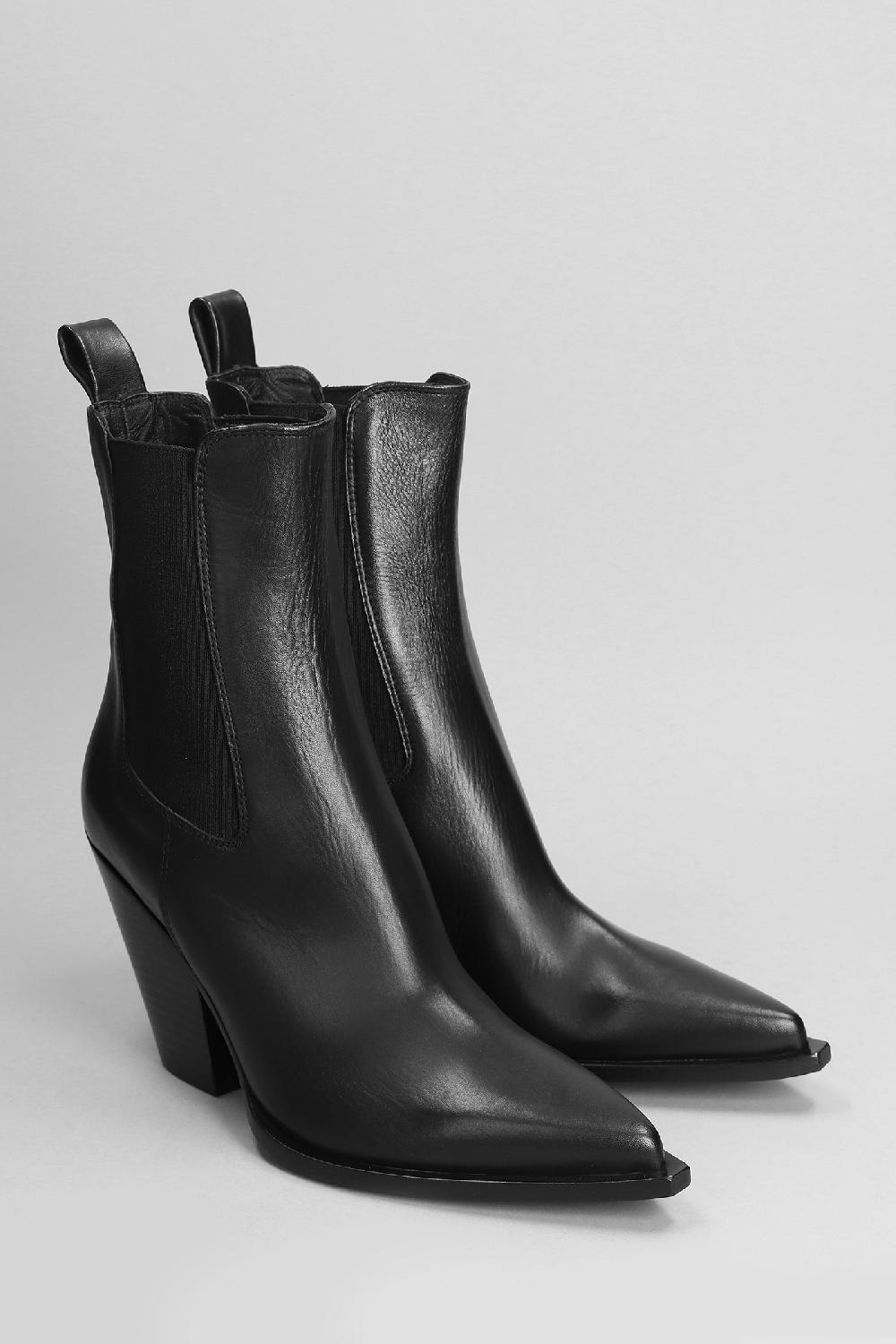 Deliberti Elena Iachi Tronchetti Texani In Pelle Nera Cod. 403386 - Deliberti The Luxury Shopping