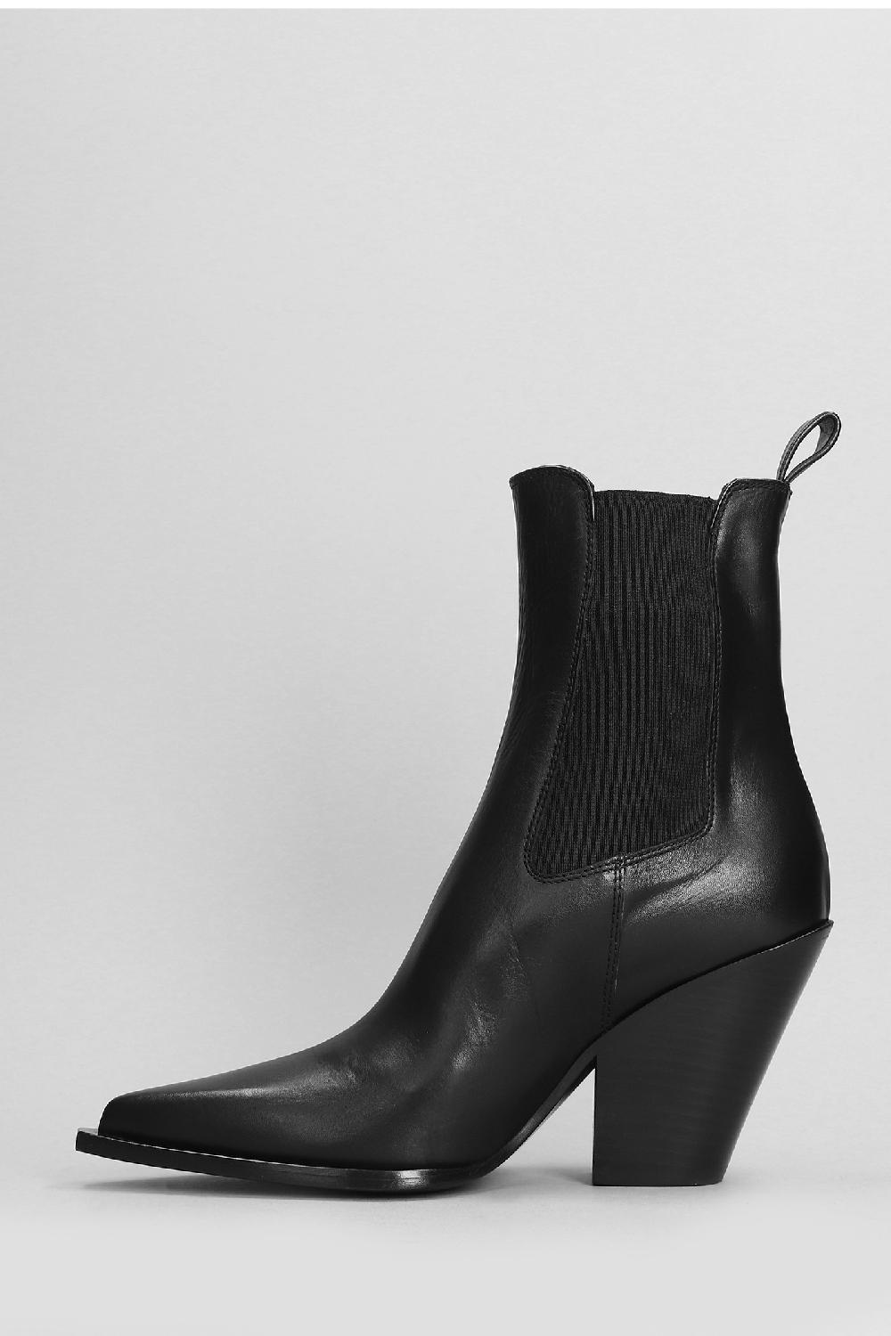 Deliberti Elena Iachi Tronchetti Texani In Pelle Nera Cod. 403386 - Deliberti The Luxury Shopping