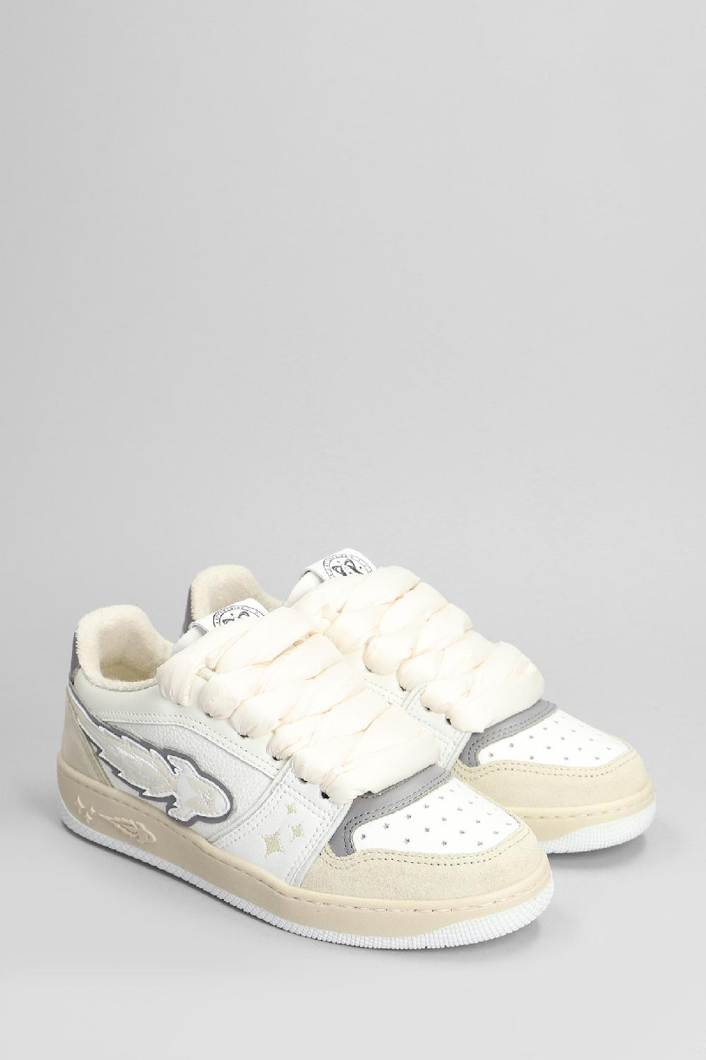 Deliberti Enterprise Japan Sneakers Egg Rocket In Pelle E Camoscio Bianco Cod. 403839 - Deliberti The Luxury Shopping