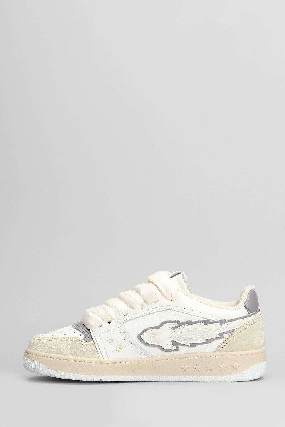 Deliberti Enterprise Japan Sneakers Egg Rocket In Pelle E Camoscio Bianco Cod. 403839 - Deliberti The Luxury Shopping