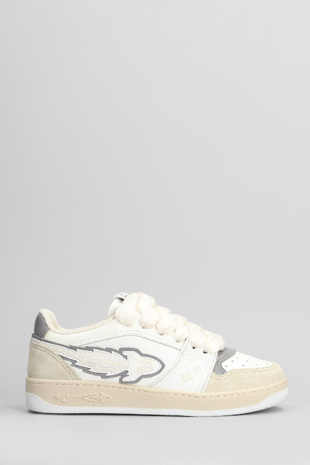 Deliberti Enterprise Japan Sneakers egg rocket in pelle e camoscio bianco cod. 403839 - Deliberti The Luxury Shopping