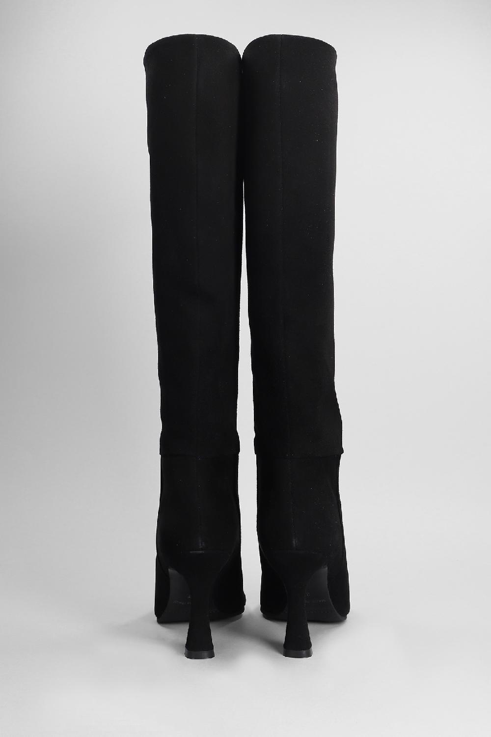 Deliberti Evaluna Stivali Tacco Alto In Camoscio Nero Cod. 402501 - Deliberti The Luxury Shopping