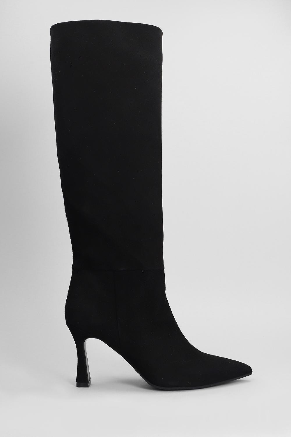 Deliberti Evaluna Stivali tacco alto in camoscio nero cod. 402501 - Deliberti The Luxury Shopping