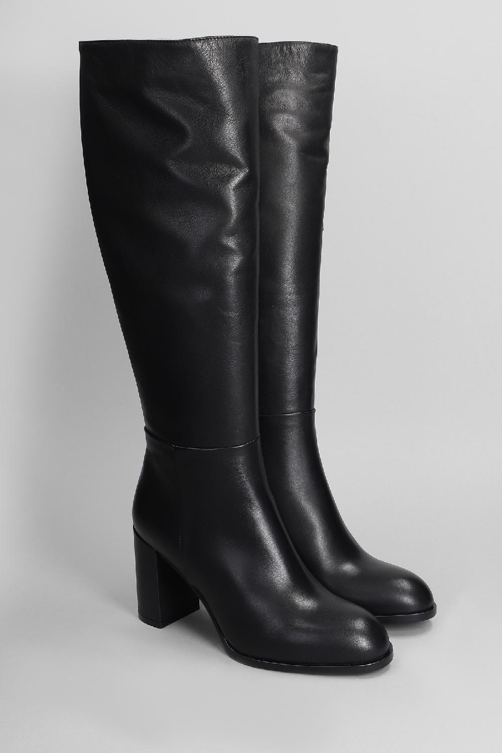 Deliberti Evaluna Stivali Tacco Alto In Pelle Nera Cod. 402514 - Deliberti The Luxury Shopping