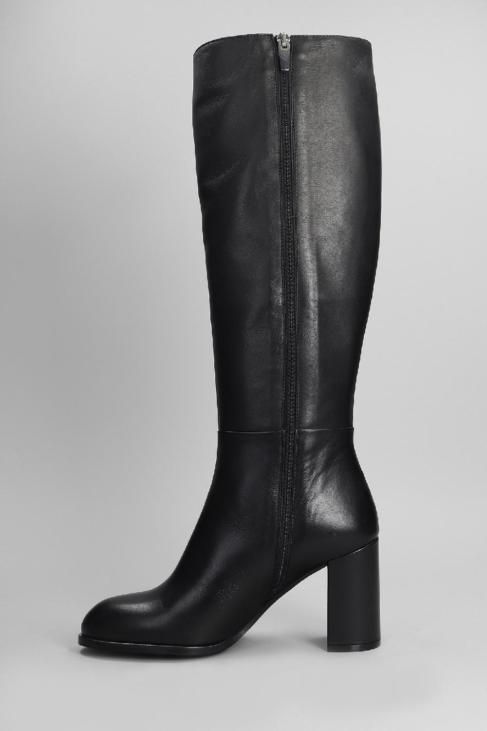 Deliberti Evaluna Stivali Tacco Alto In Pelle Nera Cod. 402514 - Deliberti The Luxury Shopping