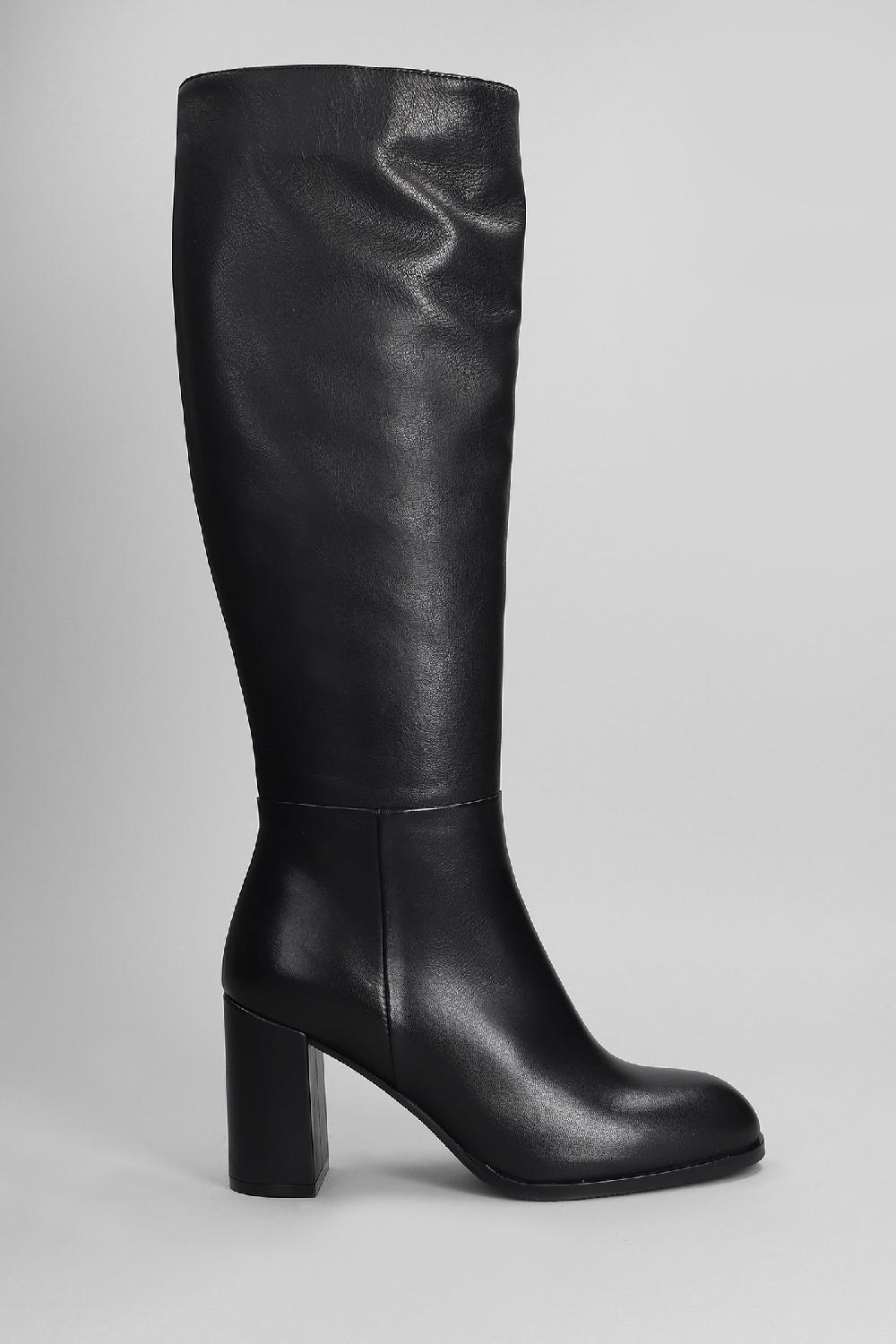 Deliberti Evaluna Stivali tacco alto in pelle nera cod. 402514 - Deliberti The Luxury Shopping