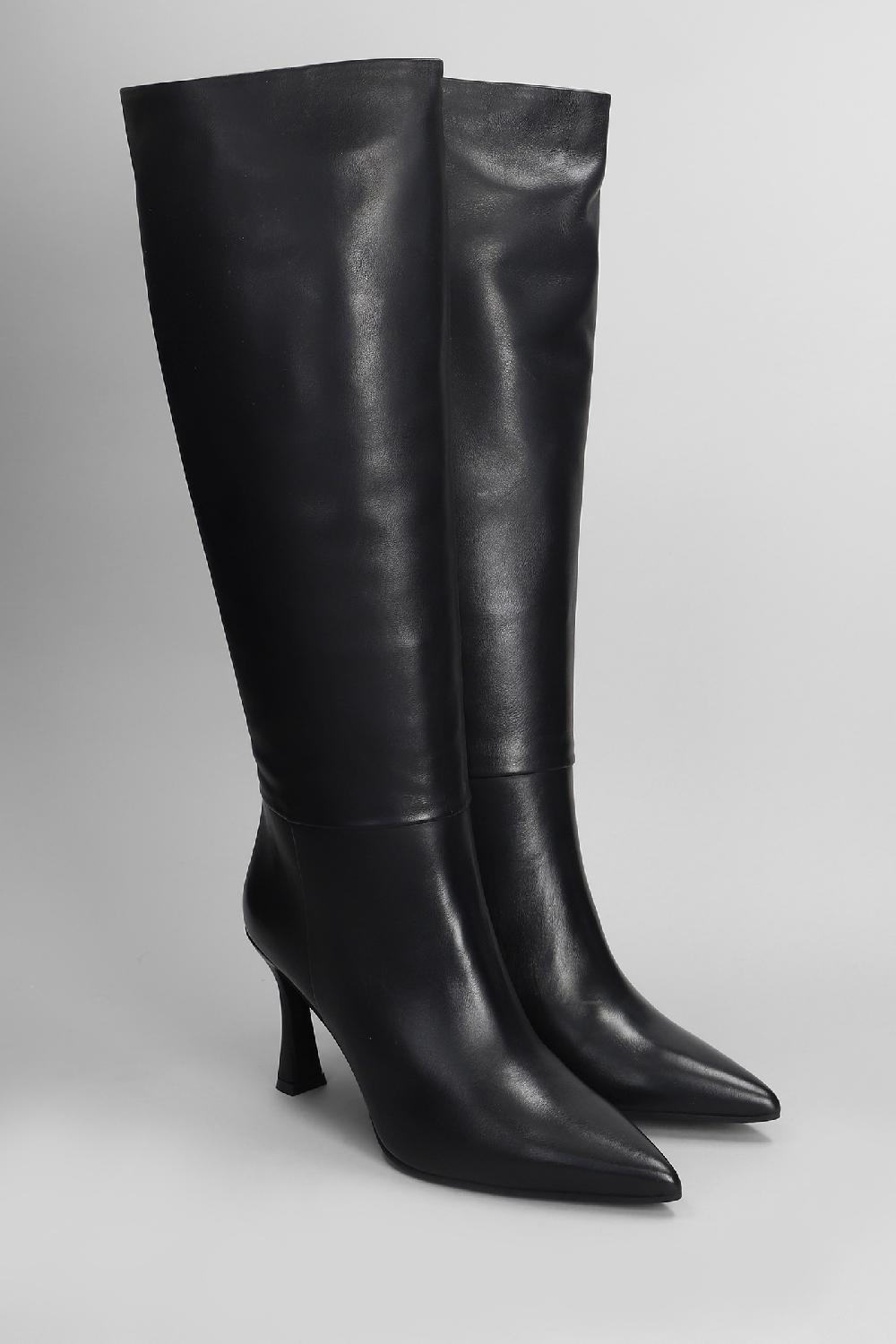 Deliberti Evaluna Stivali Tacco Alto In Pelle Nera Cod. 404643 - Deliberti The Luxury Shopping