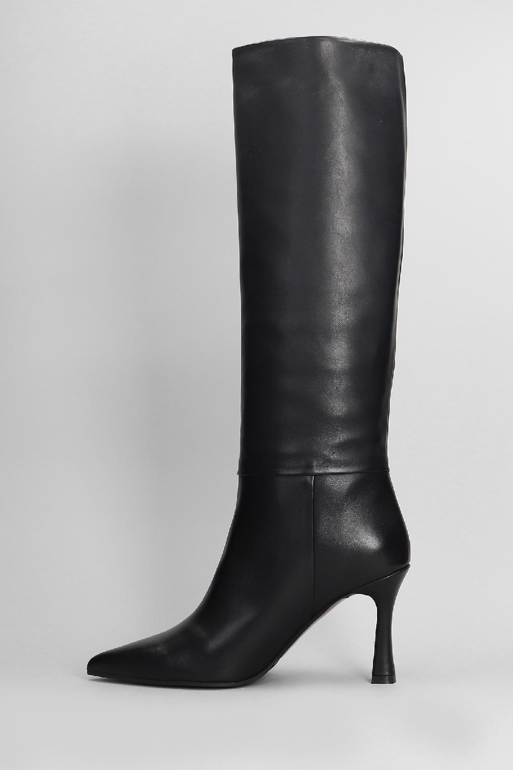 Deliberti Evaluna Stivali Tacco Alto In Pelle Nera Cod. 404643 - Deliberti The Luxury Shopping