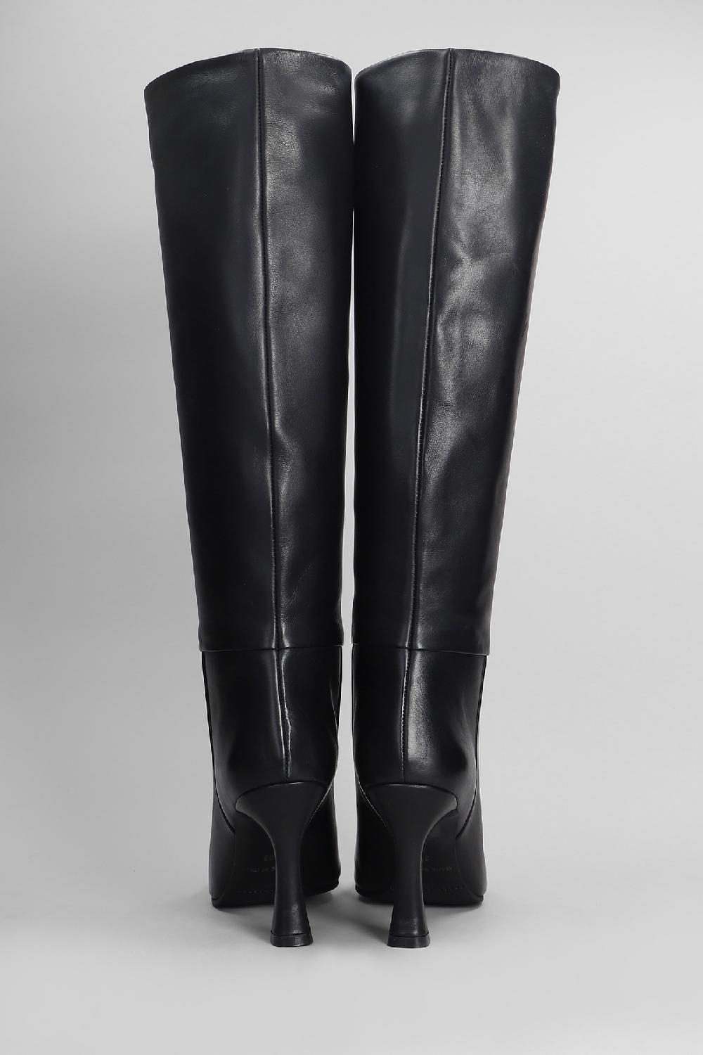 Deliberti Evaluna Stivali Tacco Alto In Pelle Nera Cod. 404643 - Deliberti The Luxury Shopping