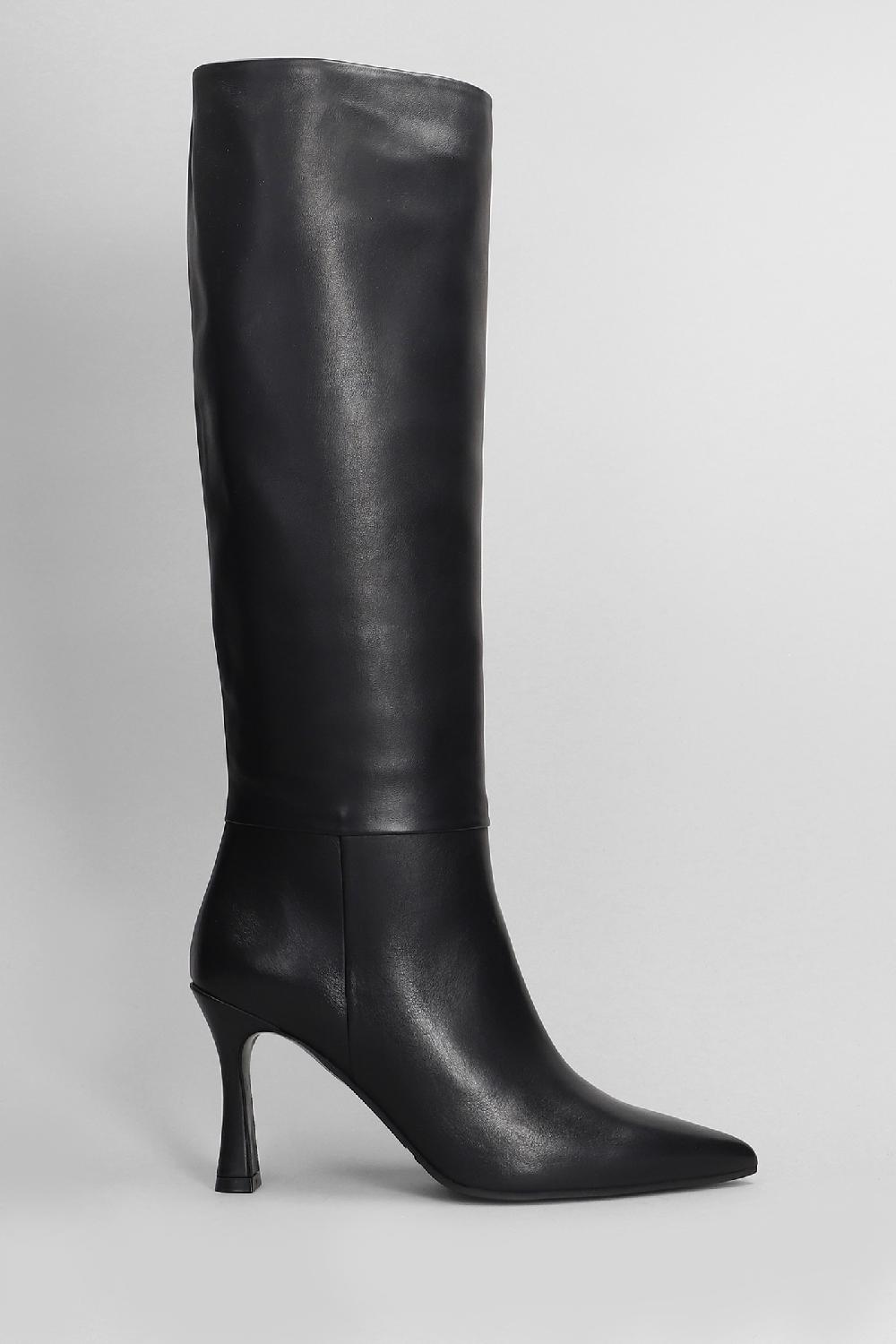 Deliberti Evaluna Stivali tacco alto in pelle nera cod. 404643 - Deliberti The Luxury Shopping
