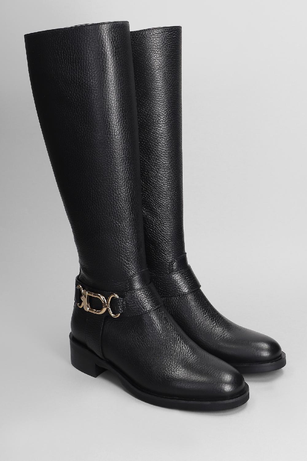 Deliberti Evaluna Stivali Tacco Basso In Pelle Nera Cod. 402497 - Deliberti The Luxury Shopping