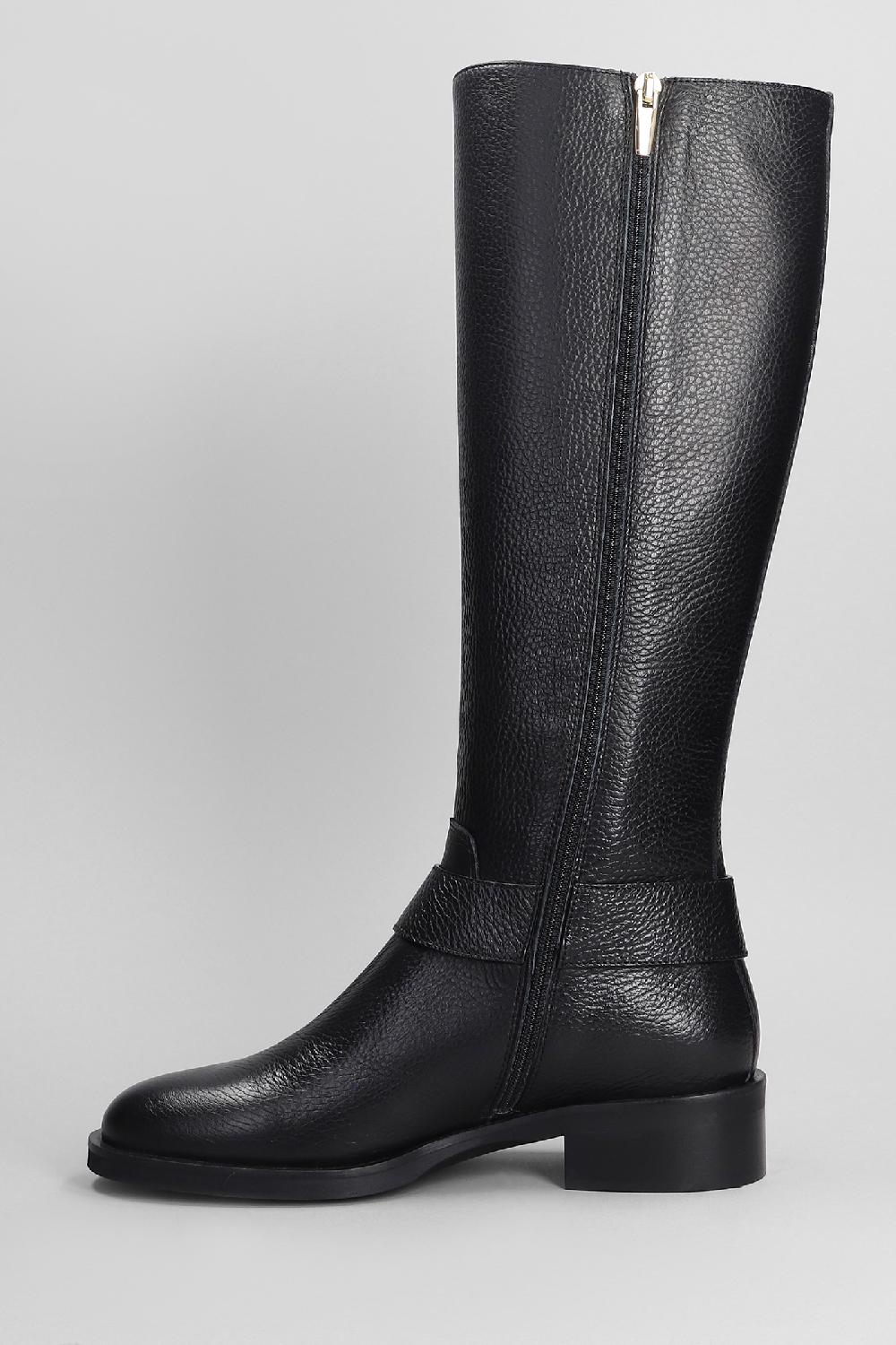 Deliberti Evaluna Stivali Tacco Basso In Pelle Nera Cod. 402497 - Deliberti The Luxury Shopping