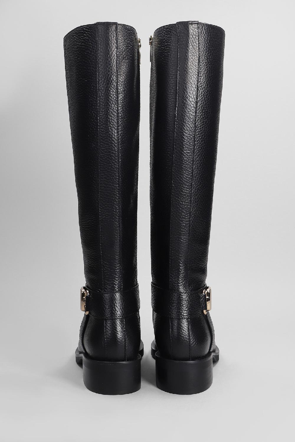 Deliberti Evaluna Stivali Tacco Basso In Pelle Nera Cod. 402497 - Deliberti The Luxury Shopping