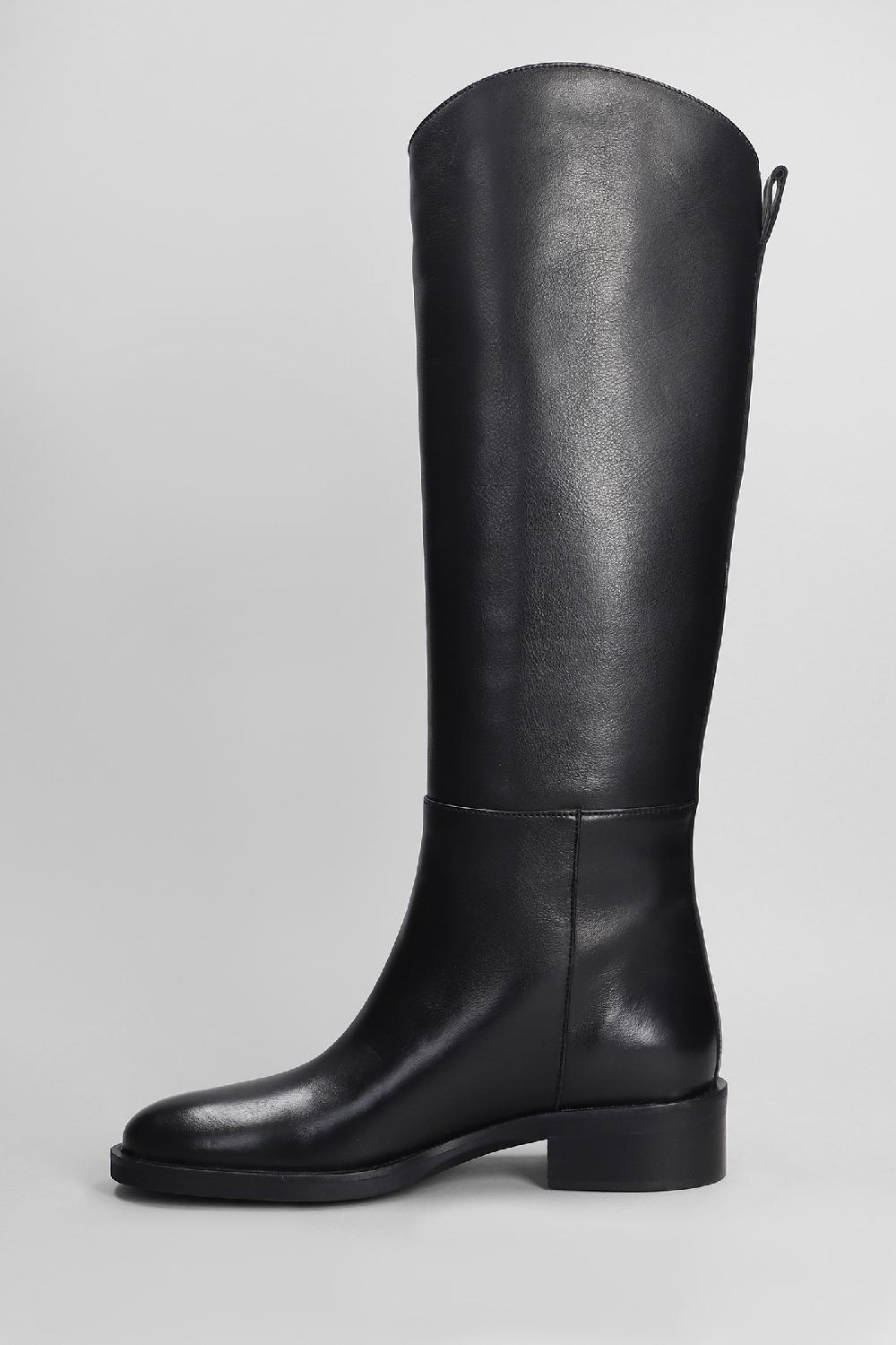 Deliberti Evaluna Stivali Tacco Basso In Pelle Nera Cod. 402511 - Deliberti The Luxury Shopping