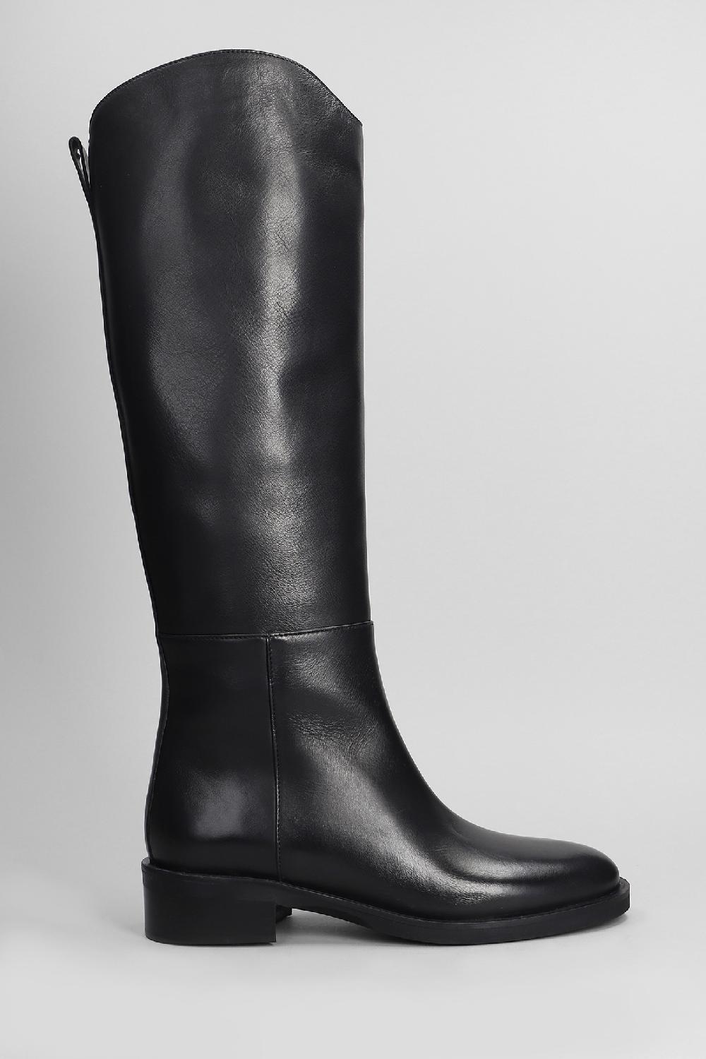 Deliberti Evaluna Stivali tacco basso in pelle nera cod. 402511 - Deliberti The Luxury Shopping