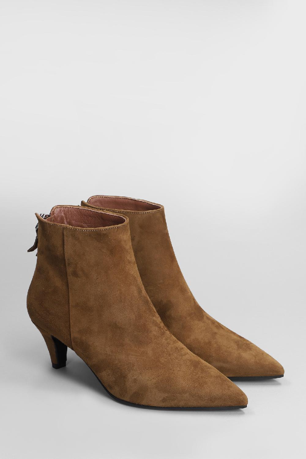 Deliberti Evaluna Tronchetti Tacco Alto In Camoscio Cuoio Naturale Cod. 402508 - Deliberti The Luxury Shopping