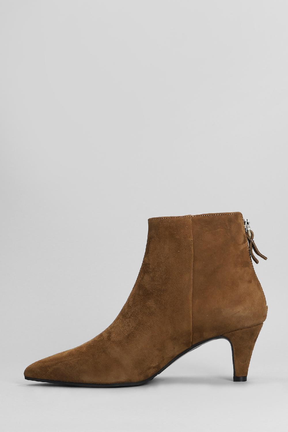 Deliberti Evaluna Tronchetti Tacco Alto In Camoscio Cuoio Naturale Cod. 402508 - Deliberti The Luxury Shopping