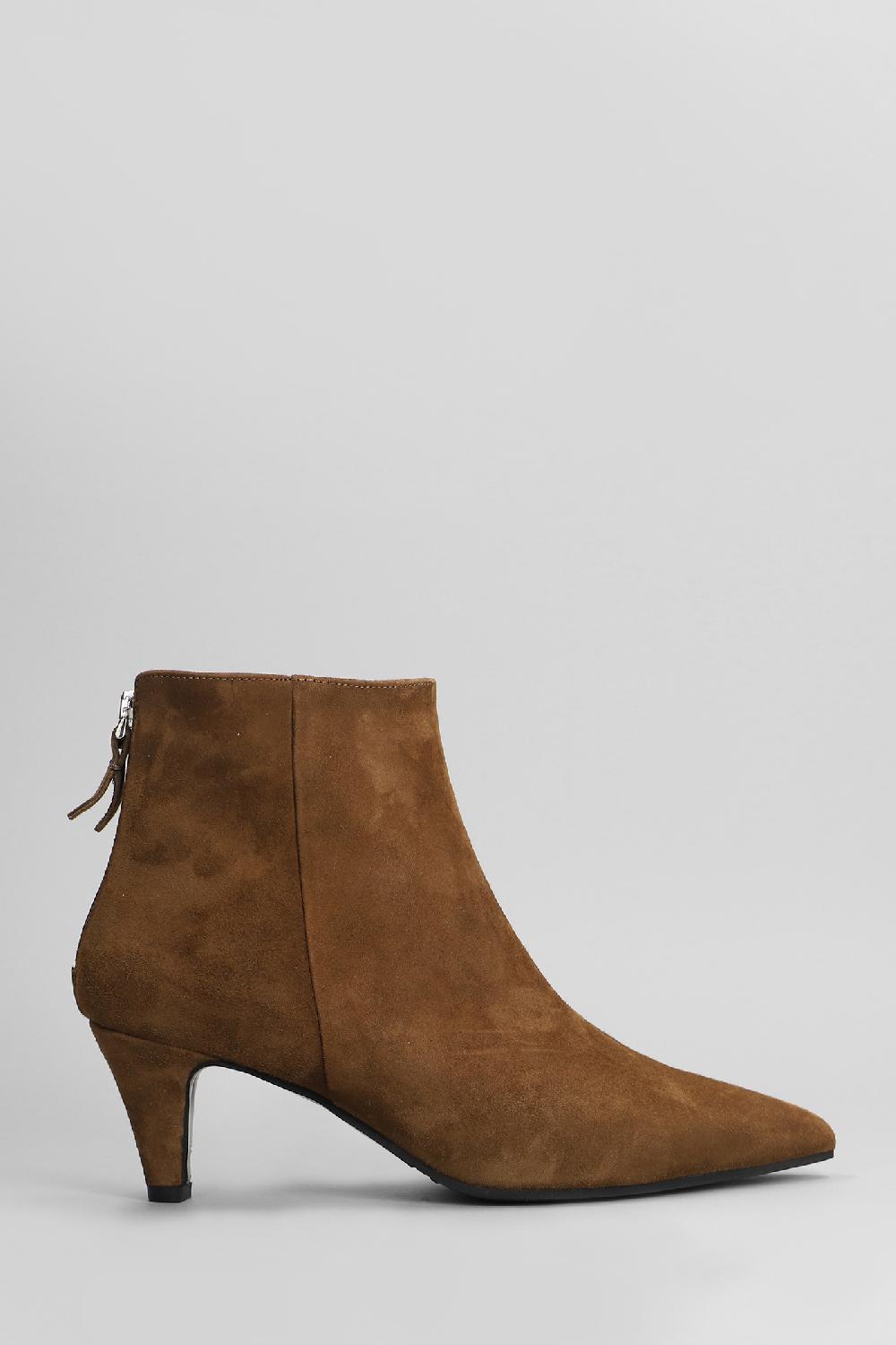 Deliberti Evaluna Tronchetti tacco alto in camoscio cuoio naturale cod. 402508 - Deliberti The Luxury Shopping