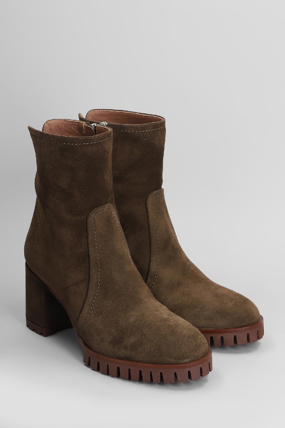 Deliberti Evaluna Tronchetti Tacco Alto In Camoscio Marrone Cod. 404644 - Deliberti The Luxury Shopping