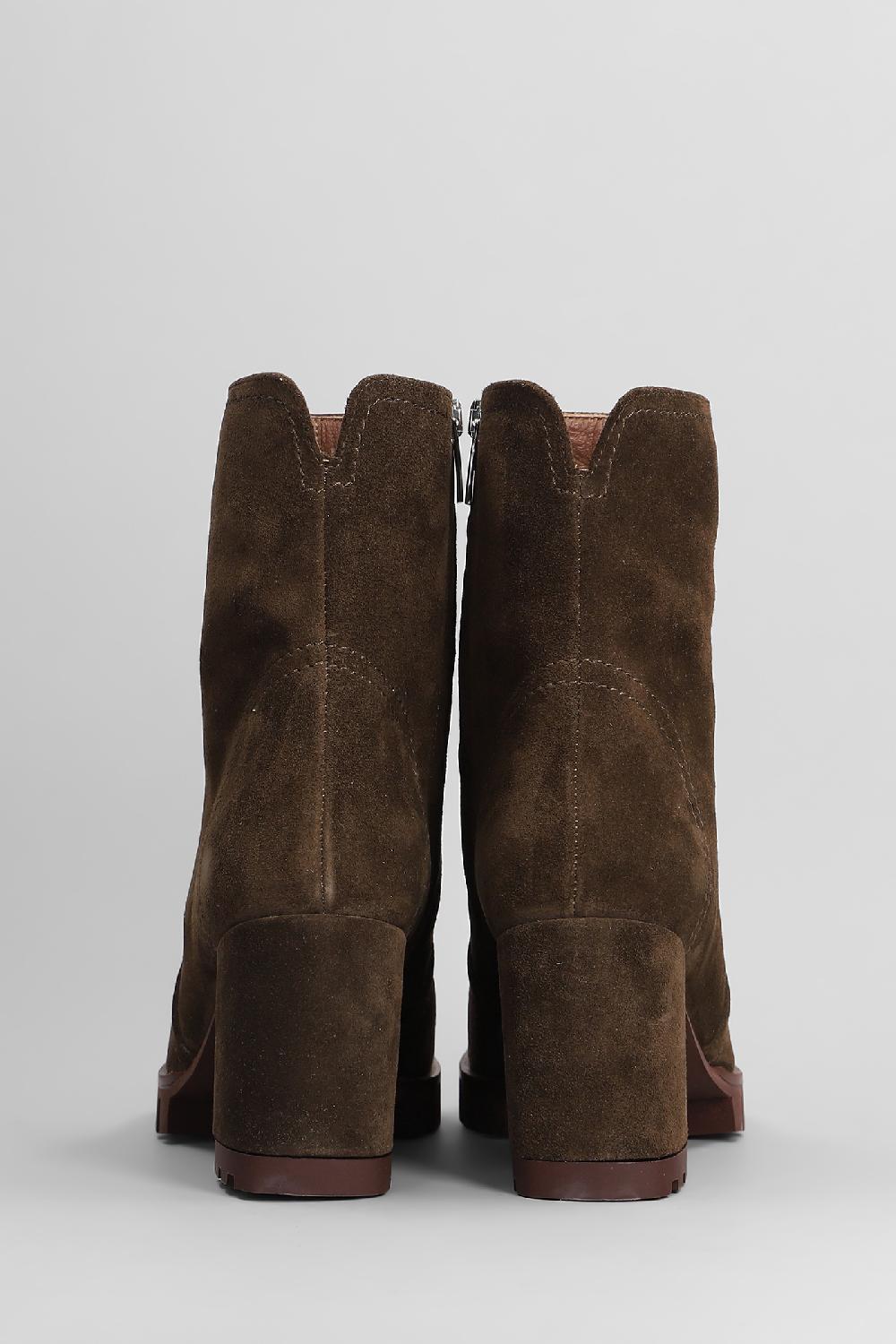 Deliberti Evaluna Tronchetti Tacco Alto In Camoscio Marrone Cod. 404644 - Deliberti The Luxury Shopping