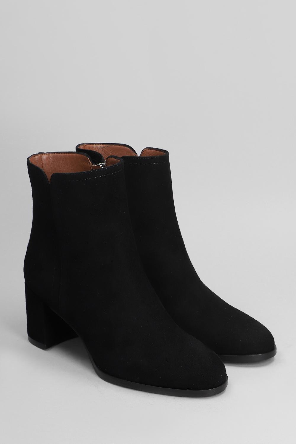 Deliberti Evaluna Tronchetti Tacco Alto In Camoscio Nero Cod. 402496 - Deliberti The Luxury Shopping