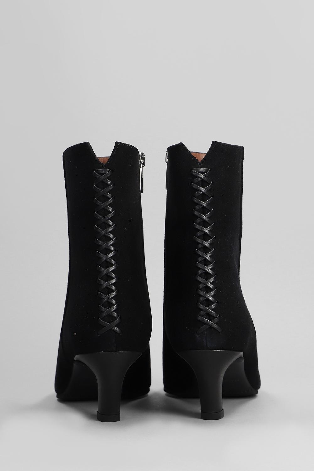 Deliberti Evaluna Tronchetti Tacco Alto In Camoscio Nero Cod. 402505 - Deliberti The Luxury Shopping