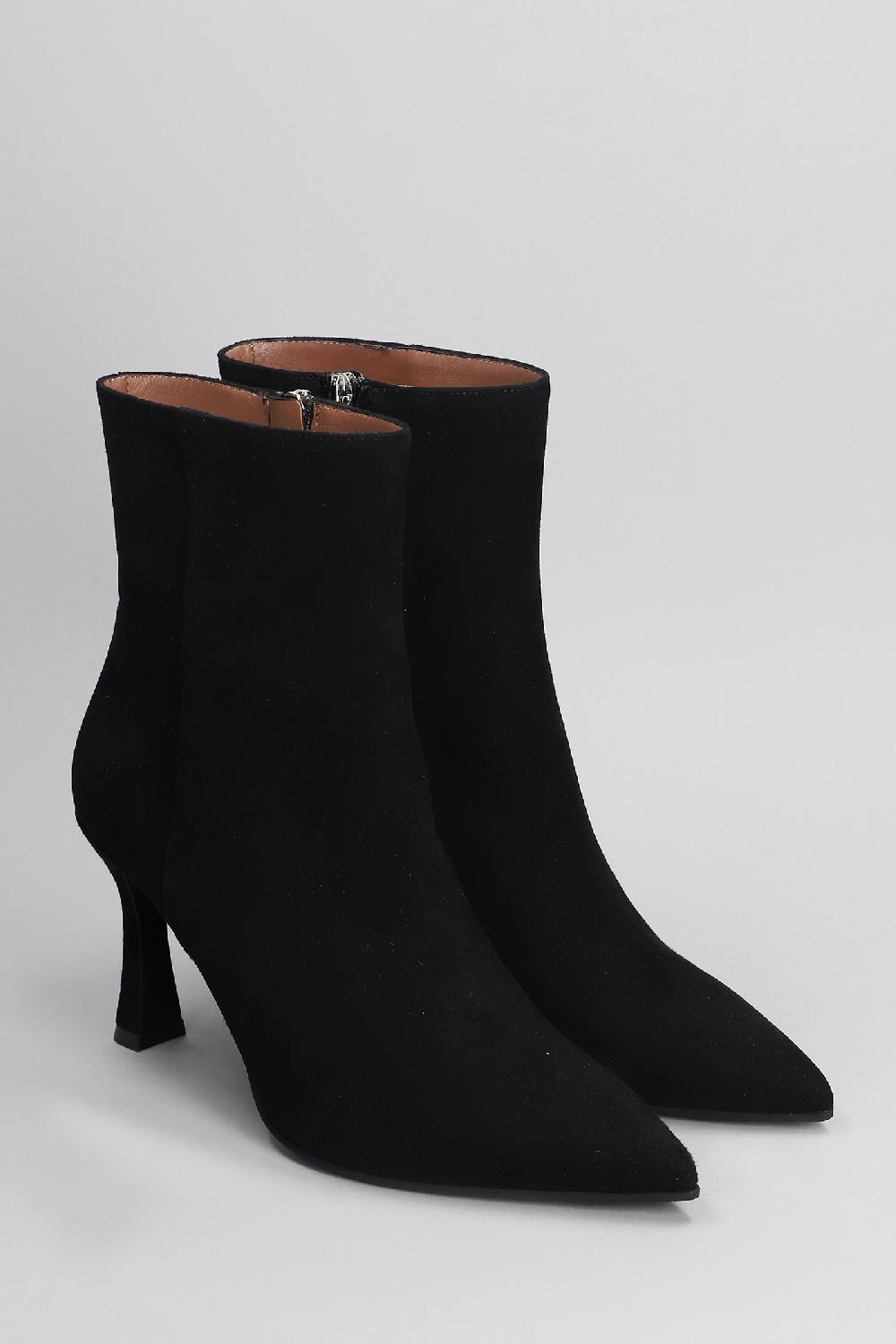 Deliberti Evaluna Tronchetti Tacco Alto In Camoscio Nero Cod. 402507 - Deliberti The Luxury Shopping