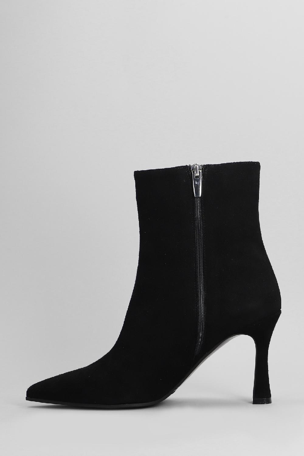 Deliberti Evaluna Tronchetti Tacco Alto In Camoscio Nero Cod. 402507 - Deliberti The Luxury Shopping