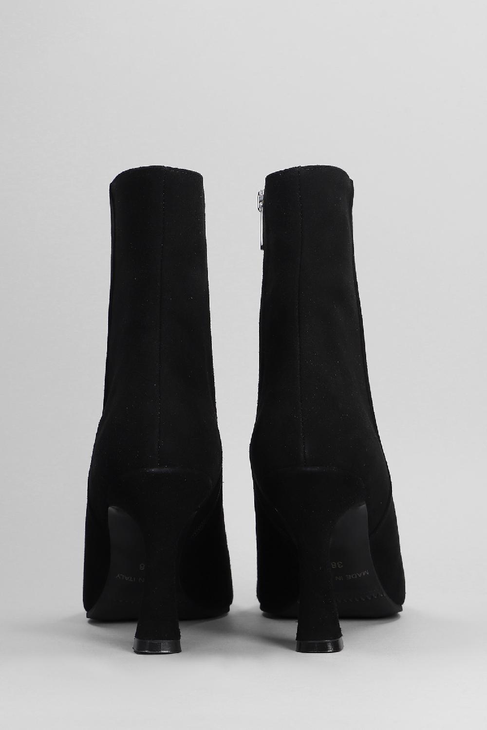 Deliberti Evaluna Tronchetti Tacco Alto In Camoscio Nero Cod. 402507 - Deliberti The Luxury Shopping