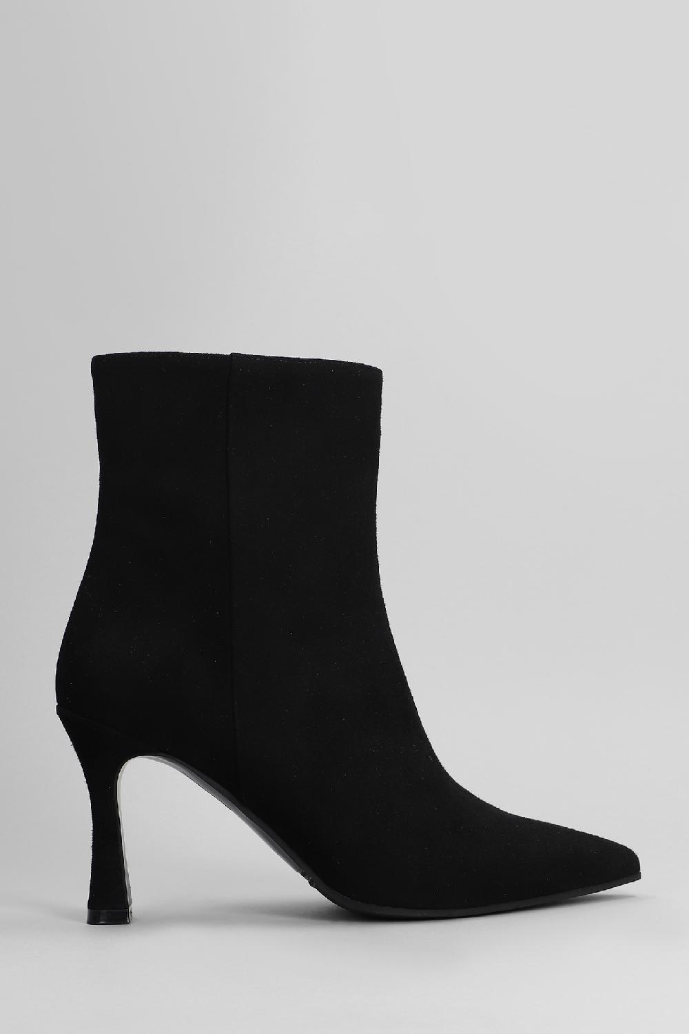 Deliberti Evaluna Tronchetti tacco alto in camoscio nero cod. 402507 - Deliberti The Luxury Shopping