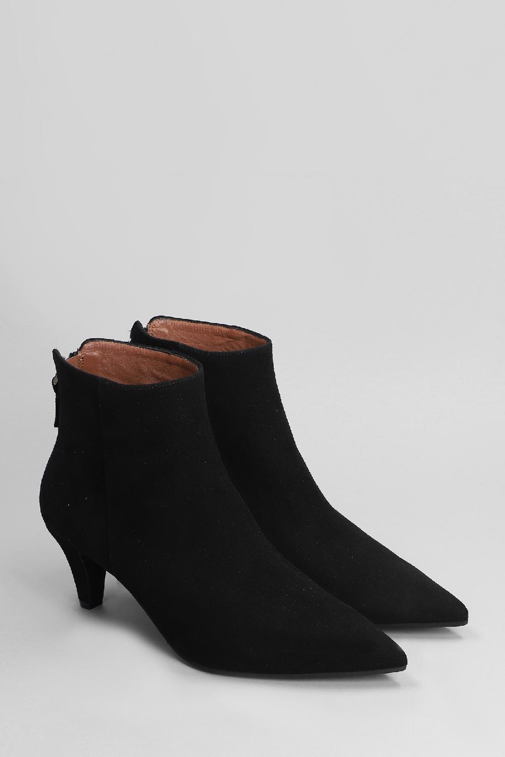 Deliberti Evaluna Tronchetti Tacco Alto In Camoscio Nero Cod. 402510 - Deliberti The Luxury Shopping
