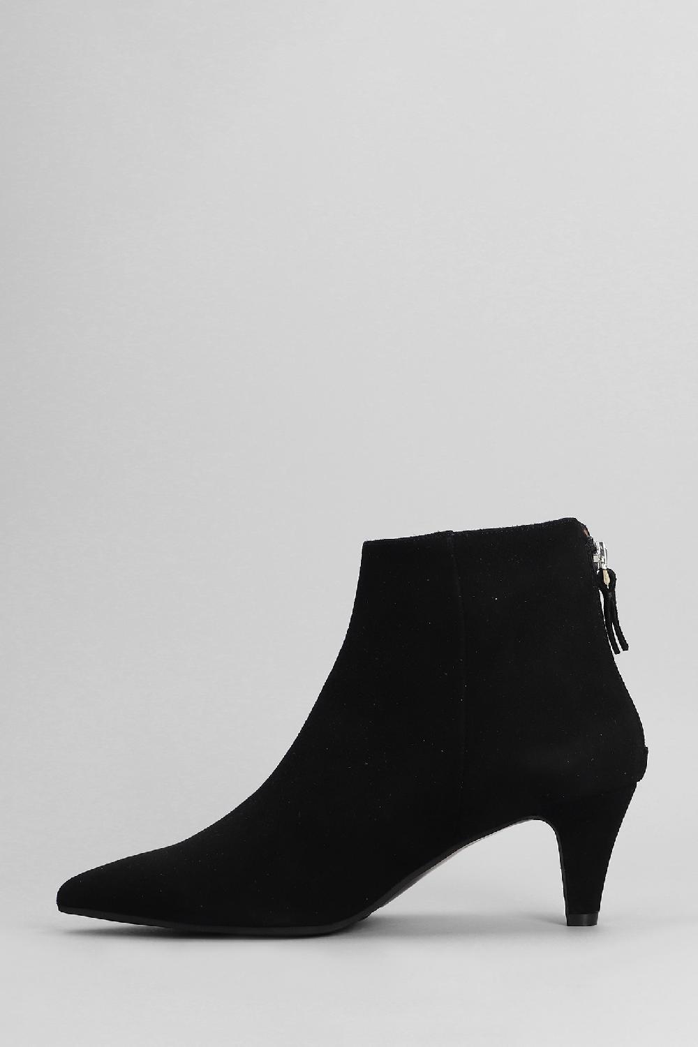 Deliberti Evaluna Tronchetti Tacco Alto In Camoscio Nero Cod. 402510 - Deliberti The Luxury Shopping
