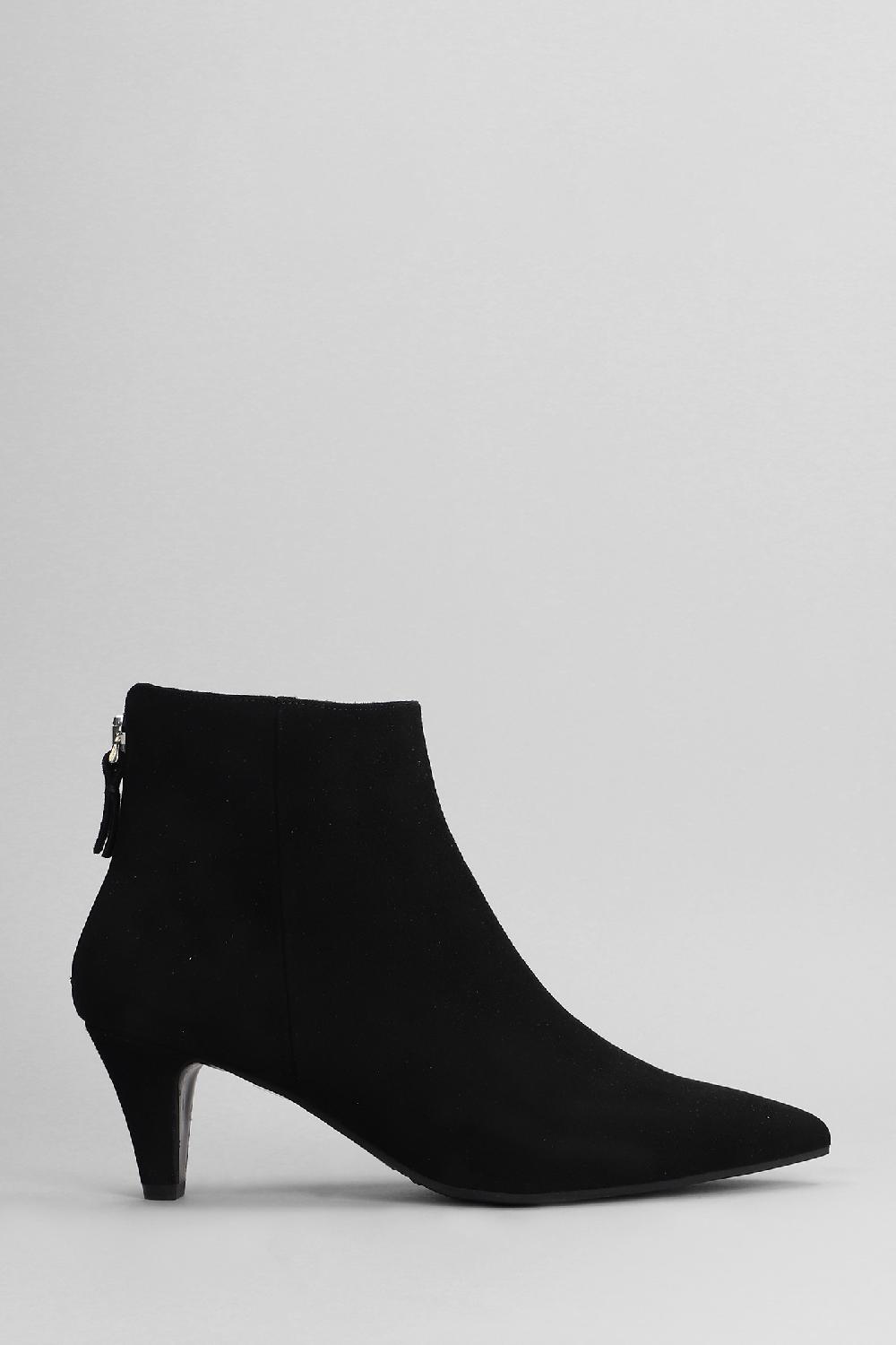 Deliberti Evaluna Tronchetti tacco alto in camoscio nero cod. 402510 - Deliberti The Luxury Shopping