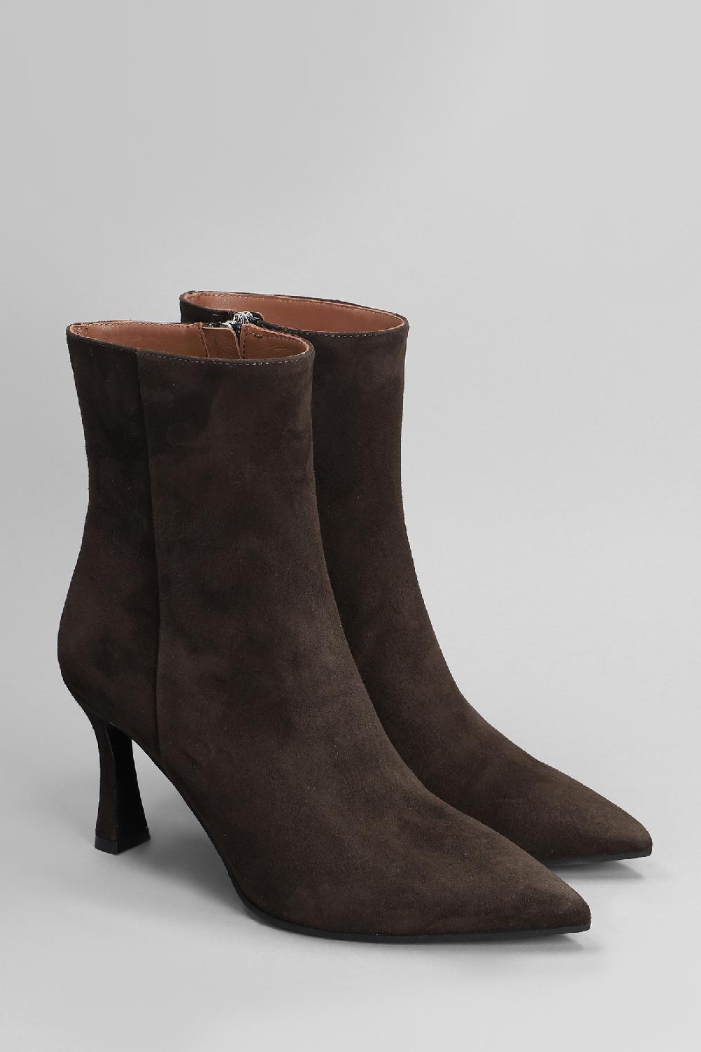 Deliberti Evaluna Tronchetti Tacco Alto In Camoscio Testa Di Moro Cod. 402503 - Deliberti The Luxury Shopping