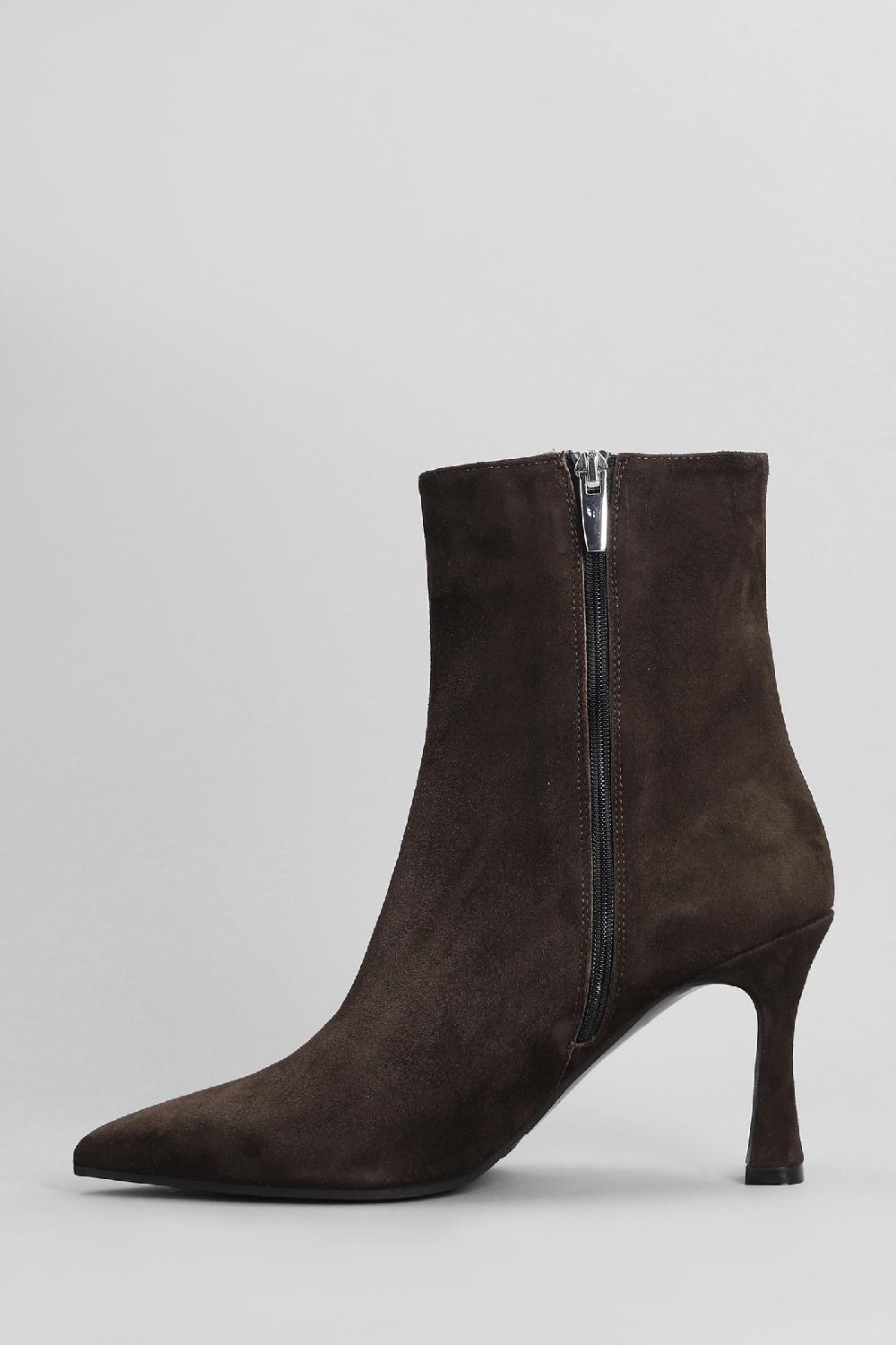 Deliberti Evaluna Tronchetti Tacco Alto In Camoscio Testa Di Moro Cod. 402503 - Deliberti The Luxury Shopping