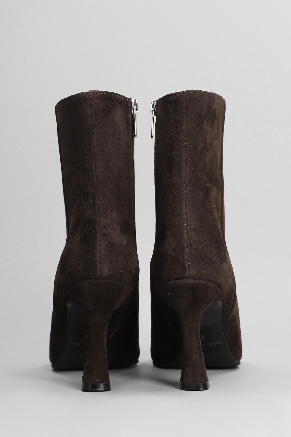Deliberti Evaluna Tronchetti Tacco Alto In Camoscio Testa Di Moro Cod. 402503 - Deliberti The Luxury Shopping
