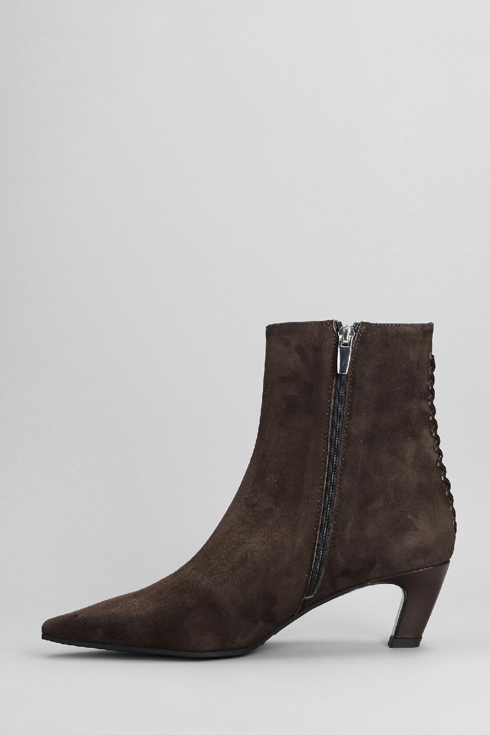Deliberti Evaluna Tronchetti Tacco Alto In Camoscio Testa Di Moro Cod. 402509 - Deliberti The Luxury Shopping