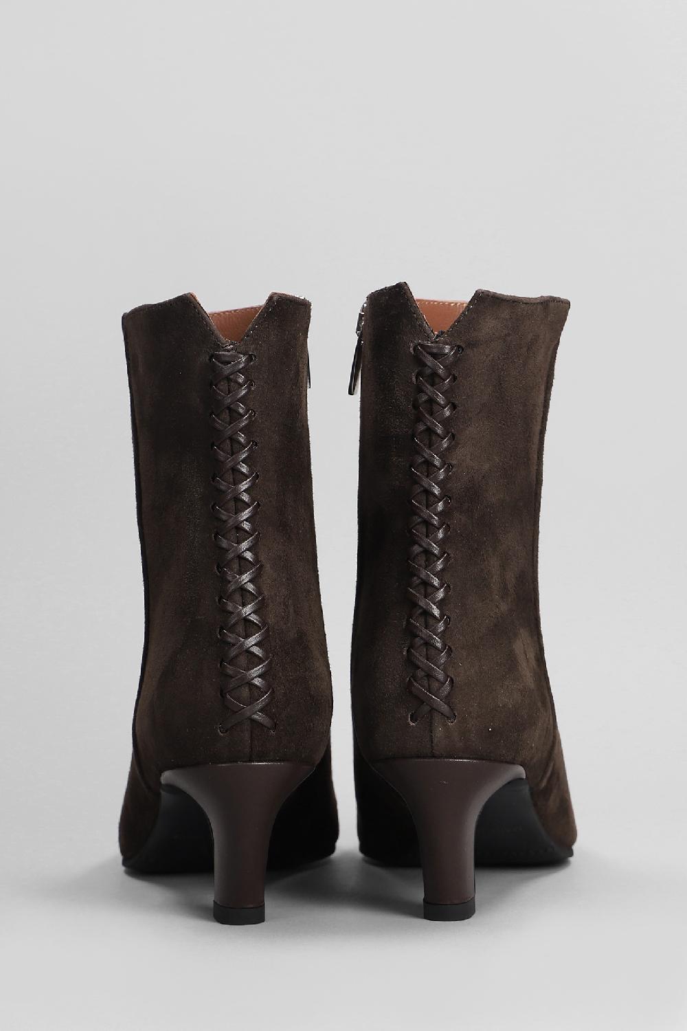Deliberti Evaluna Tronchetti Tacco Alto In Camoscio Testa Di Moro Cod. 402509 - Deliberti The Luxury Shopping