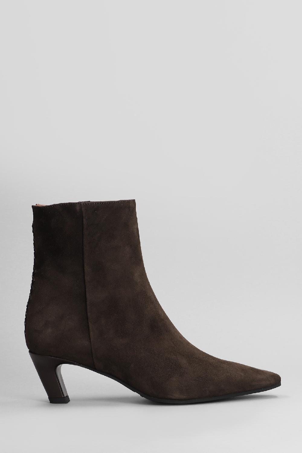 Deliberti Evaluna Tronchetti tacco alto in camoscio testa di moro cod. 402509 - Deliberti The Luxury Shopping