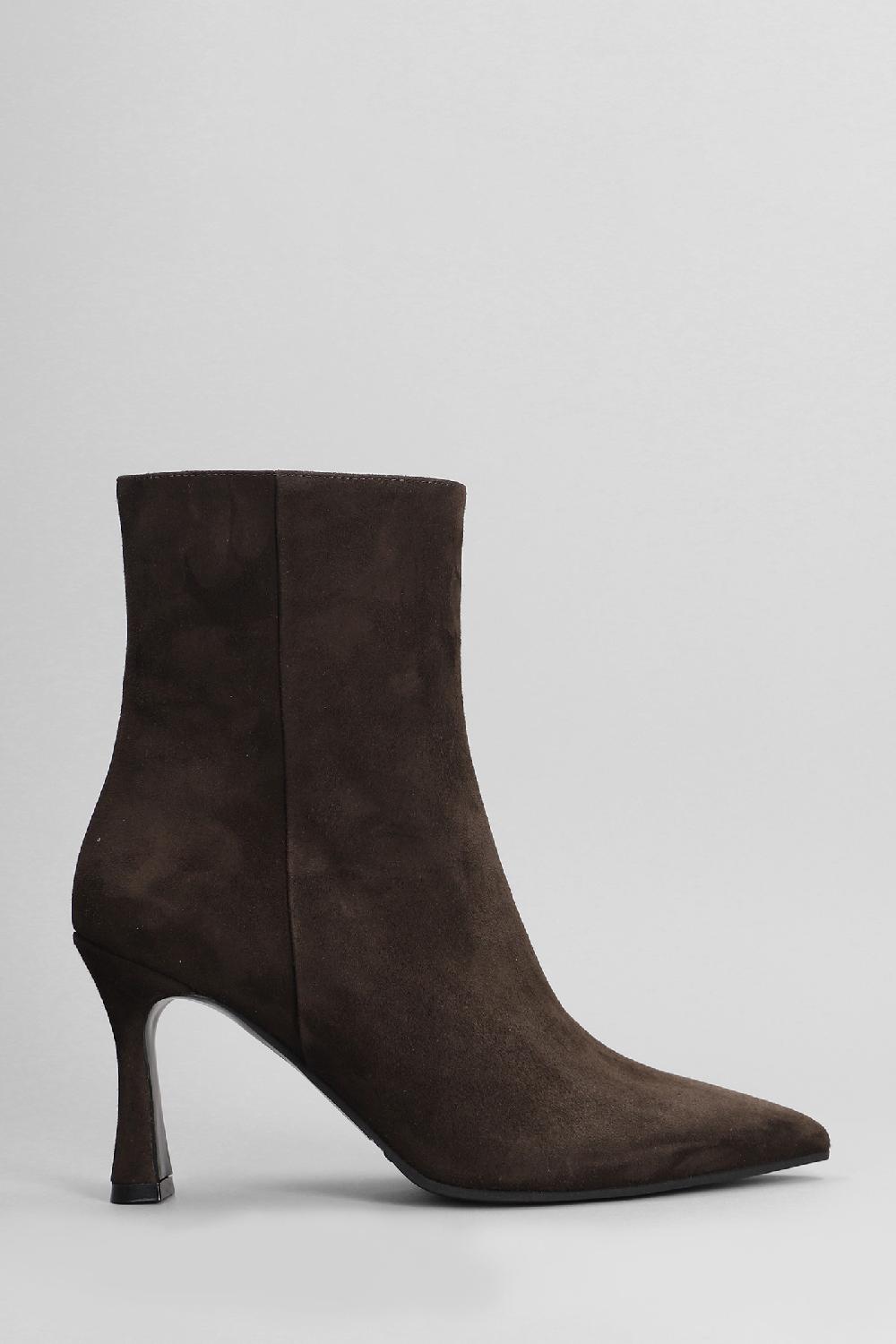Deliberti Evaluna Tronchetti tacco alto in camoscio testa di moro cod. 402503 - Deliberti The Luxury Shopping